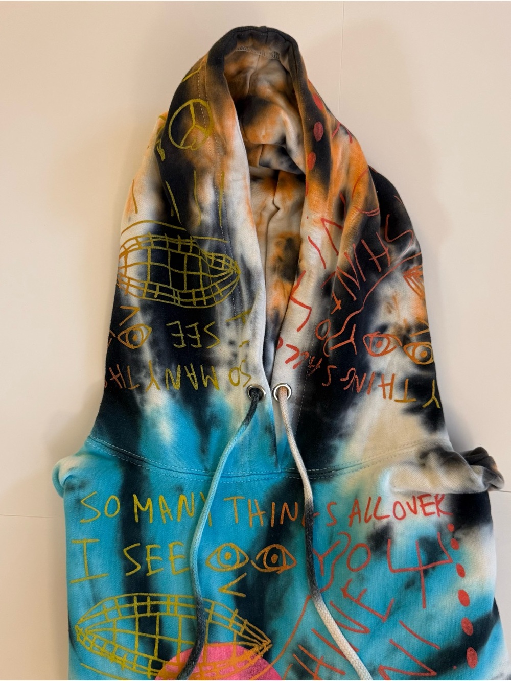 Golf Wang Flower Boy Tie Dye Hoodie Tyler The Creator Multi Color Graphic - Picture 12 of 12